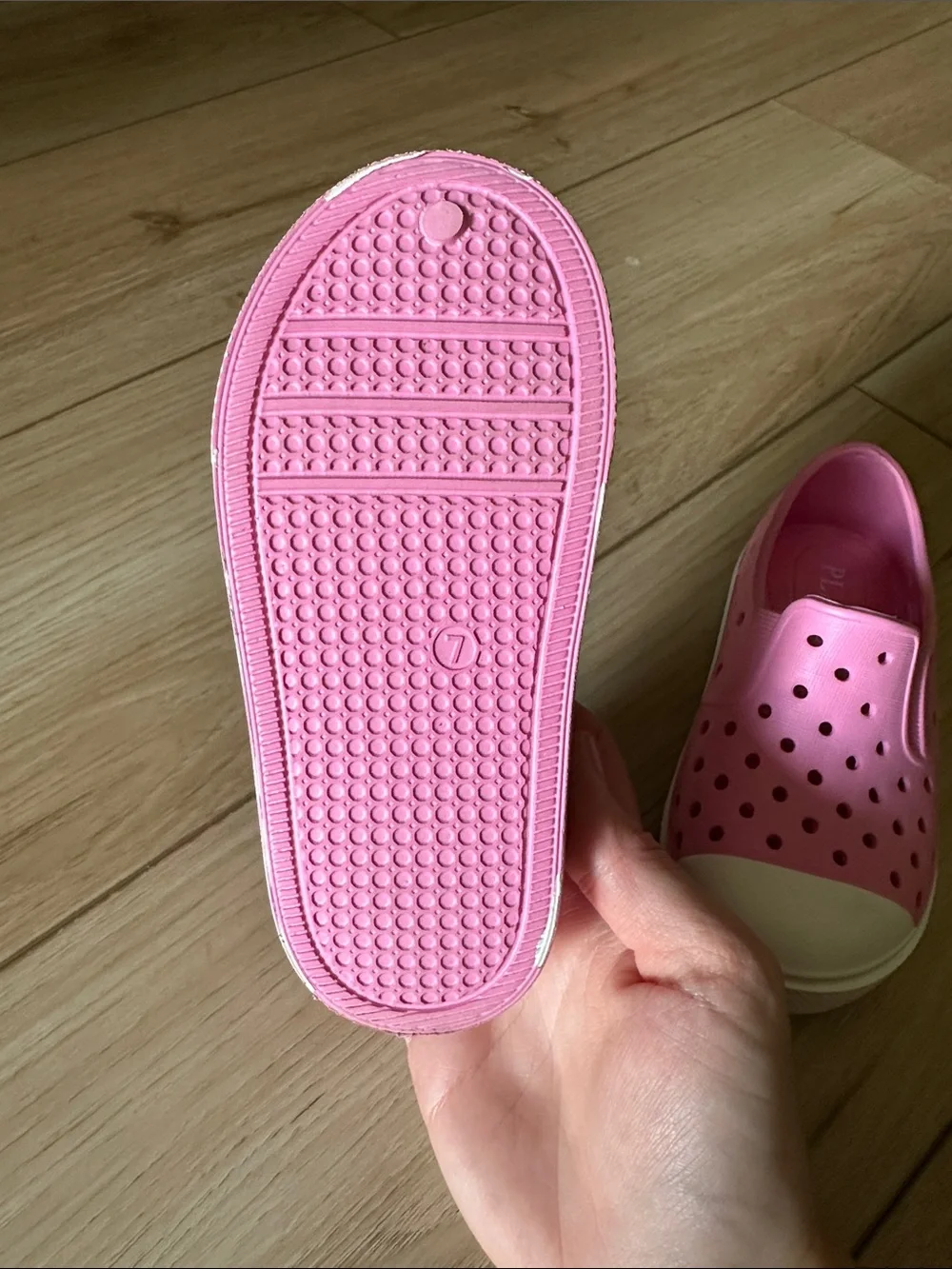 Place Kids' Pink Slip-On Perforated Water Shoes with White Toe